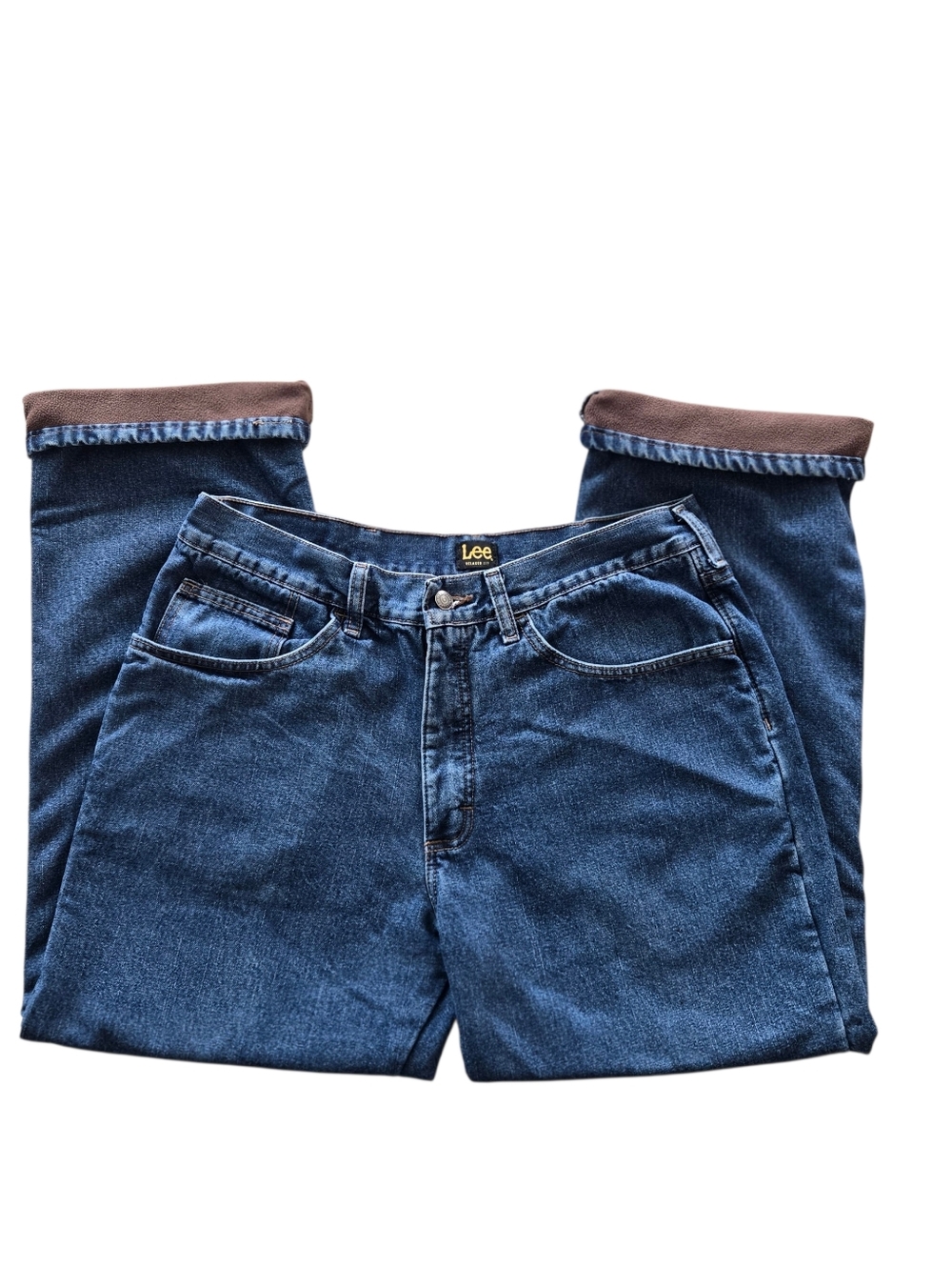 Lee Fleece Lined Jeans 36X30 Relaxed Fit Men's